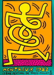 1983 Montreux Jazz Festival Screenprint – Green by Keith Haring at Clifton Gallery