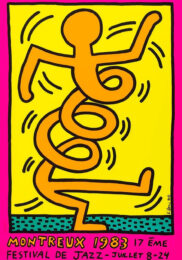 1983 Montreux Jazz Festival Screenprint – Pink by Keith Haring at Clifton Gallery
