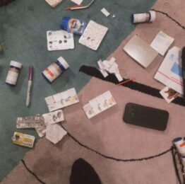 Drugs on the Rug by Nan Goldin at Dovehouse Contemporary