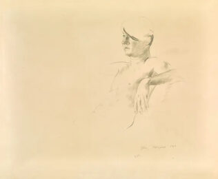 John Unique Pencil Drawing by David Hockney at Clifton Gallery