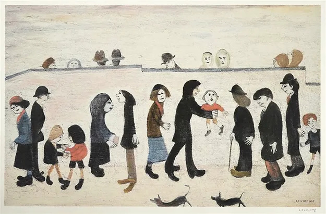 Man Holding Child by L. S. Lowry