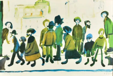 People Standing About by L. S. Lowry at Clifton Gallery