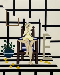 Seated Woman with Yellow Hair 2 by Farah Atassi at Cirrus Gallery + Cirrus Editions Ltd.