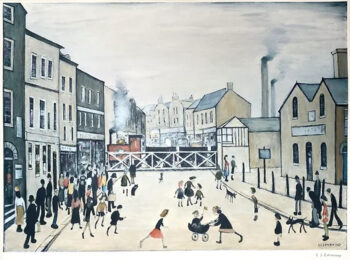 The Level Crossing, Burton-on-Trent by L. S. Lowry at Clifton Gallery