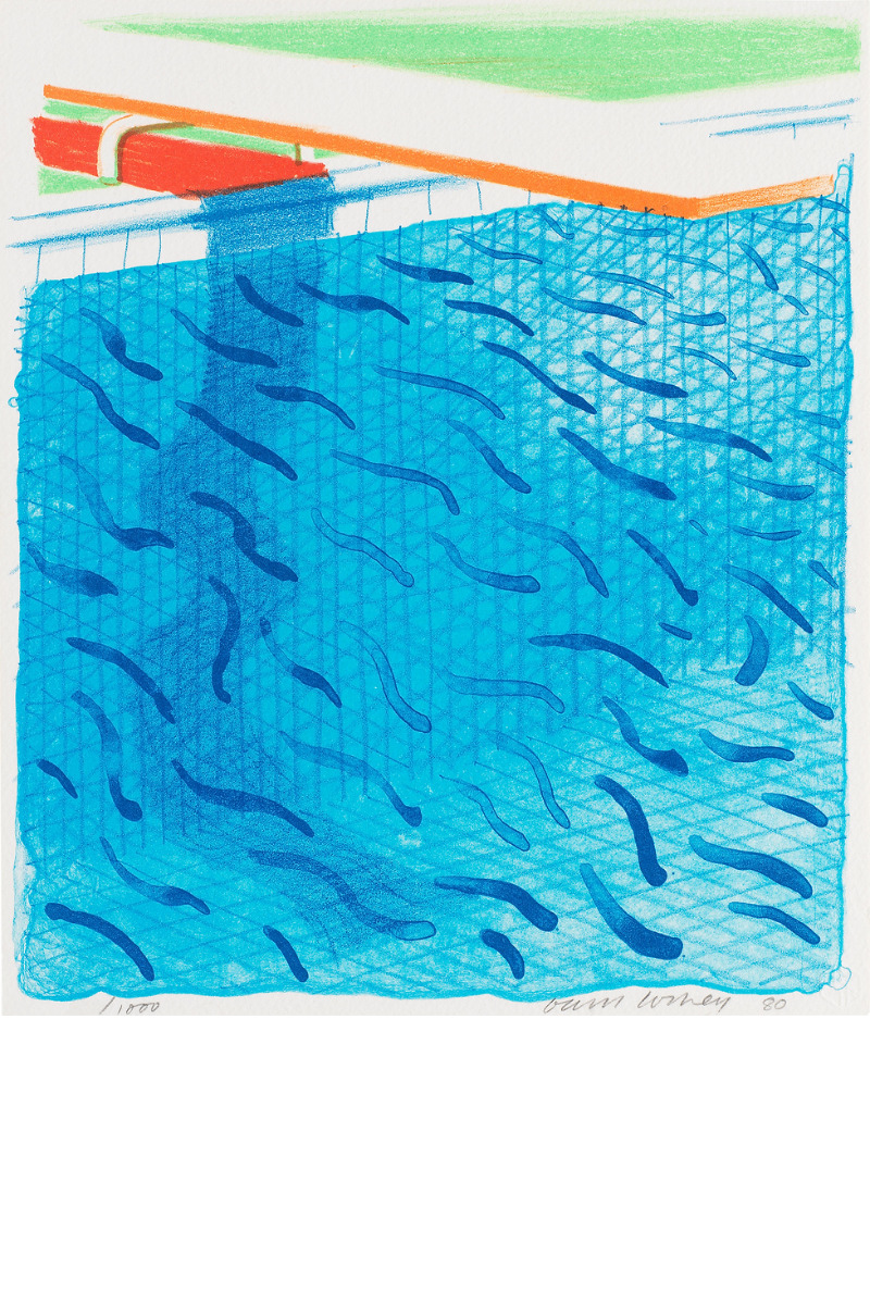 Paper Pools – Pool Made with Paper and Blue Ink for Book by David Hockney