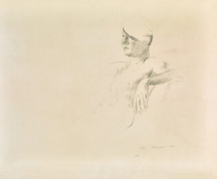 John Unique Pencil Drawing by David Hockney at Clifton Gallery