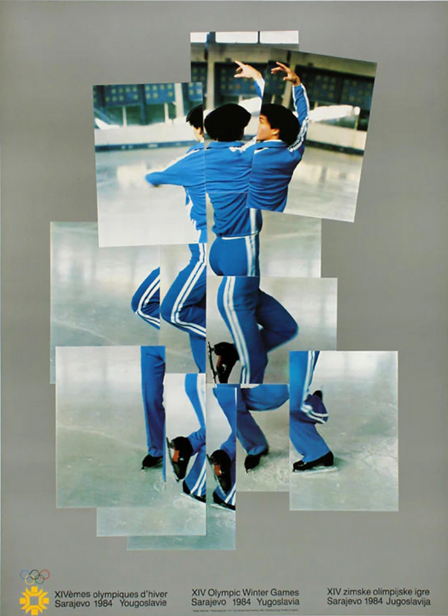 The Skater 1984 Sarajevo Winter Olympics Poster by David Hockney