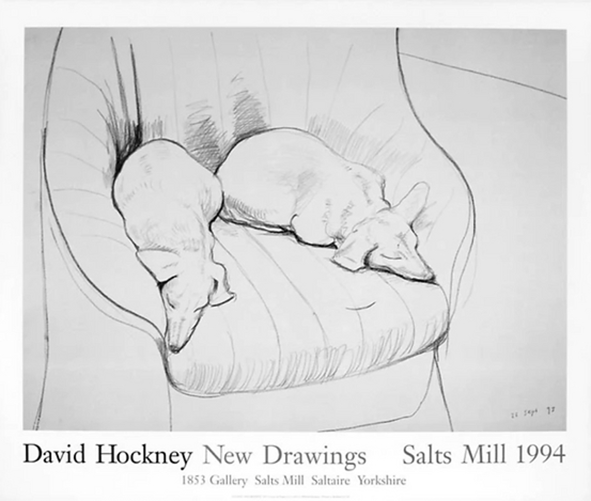 New Drawings (Stanley and Boodge Dogs) by David Hockney