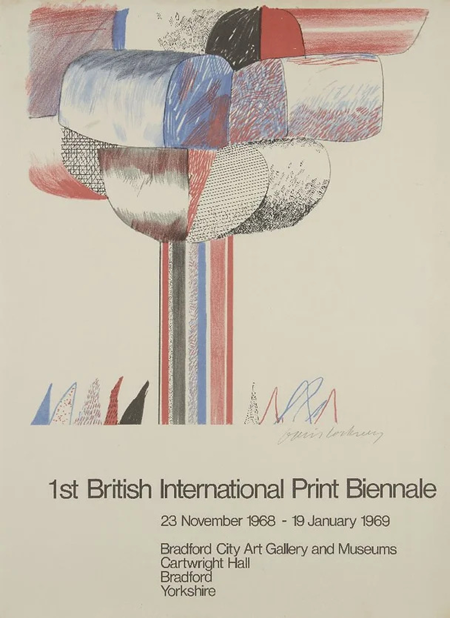 Signed Biennale Offset Lithograph by David Hockney