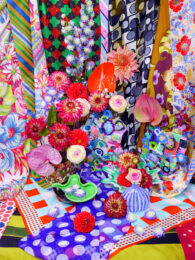 Delphinium Spots (Silk Ave) by Christopher Beane at Jim Kempner Fine Art