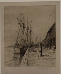 Dock at Manitowoc by Berthe E. Jaques at Chicago Fine Prints