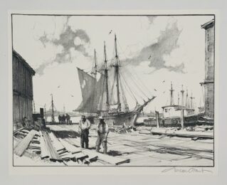 Gloucester Wharves by Gordon Grant at Chicago Fine Prints