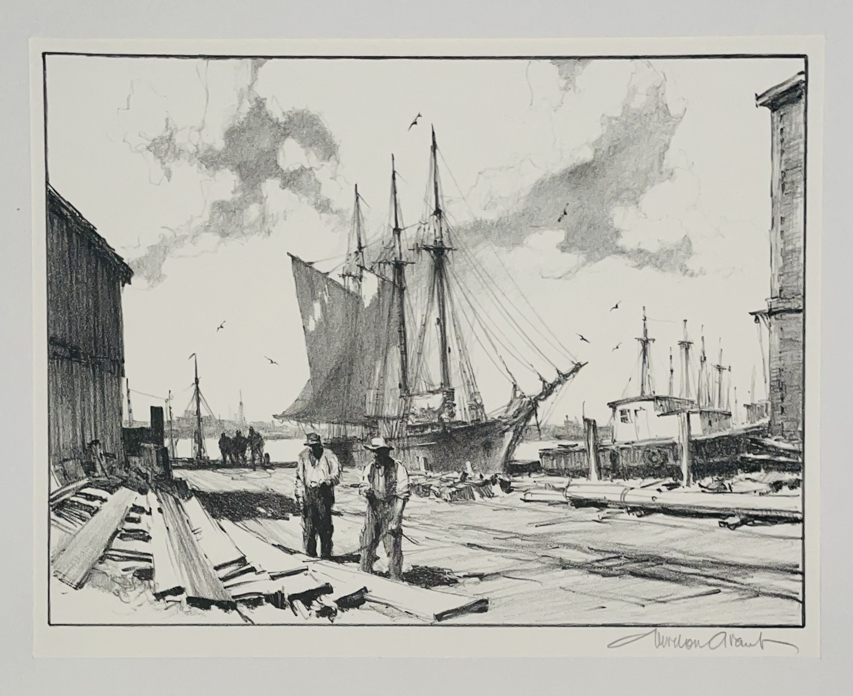 Gloucester Wharves by Gordon Grant