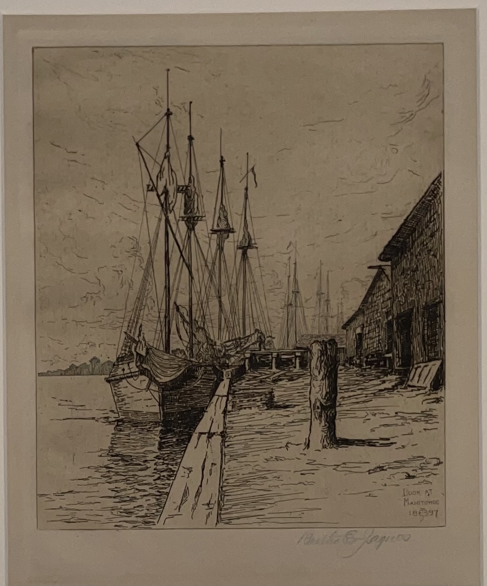 Dock at Manitowoc by Berthe E. Jaques