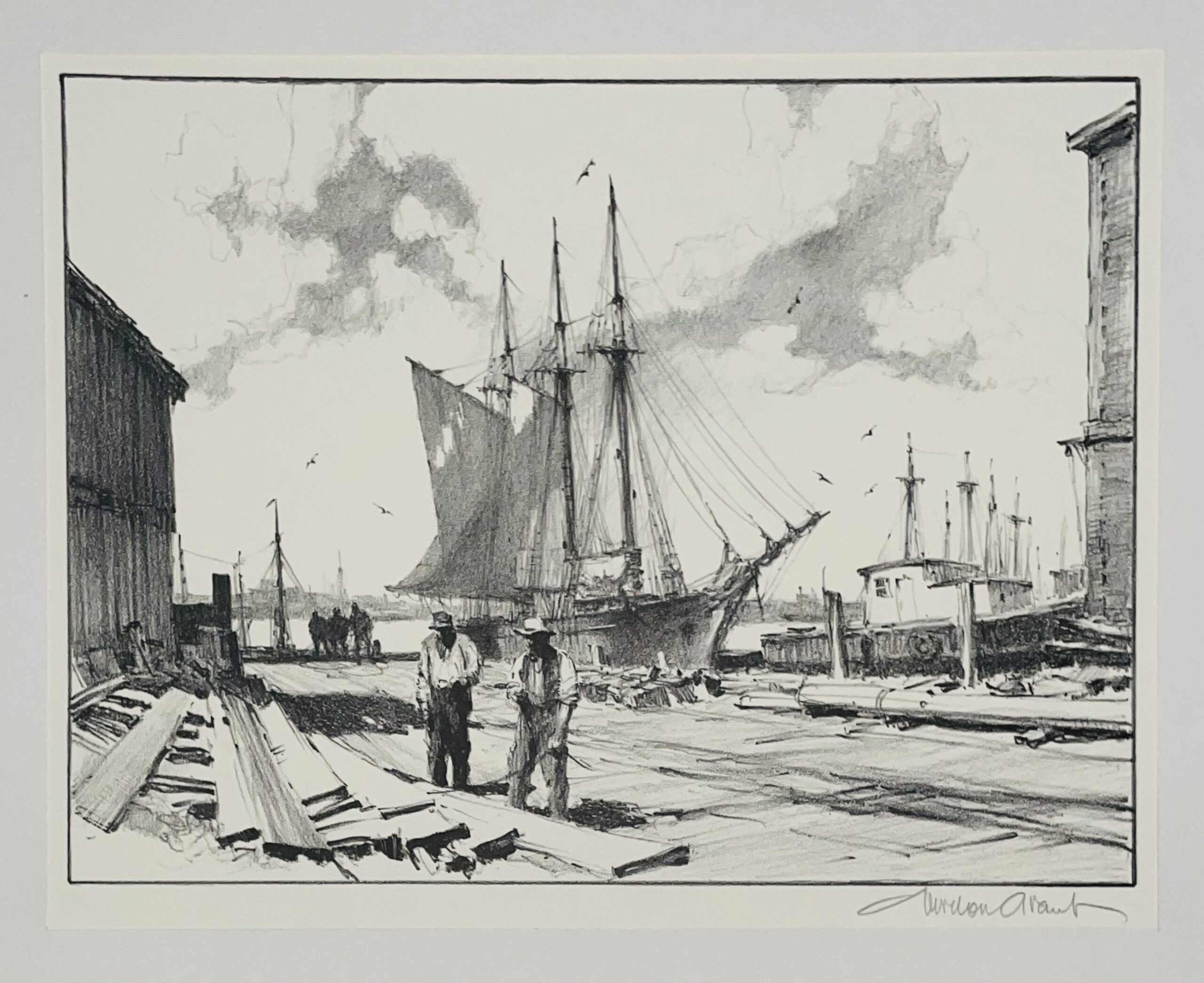 Gloucester Wharves by Gordon Grant