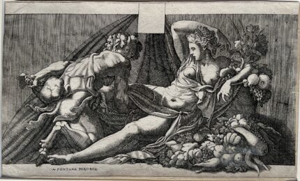 Jupiter and Antiope, or Allegory on the Fertility of the Earth by Giorgio Ghisi at Jan Johnson Old Master Modern Prints