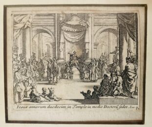 New Testament scene with Latin text by Jacques Callot at Chicago Fine Prints