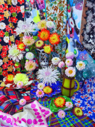 Obi Impatiens and Silk Daises (Silk Ave Series) by Christopher Beane at Jim Kempner Fine Art
