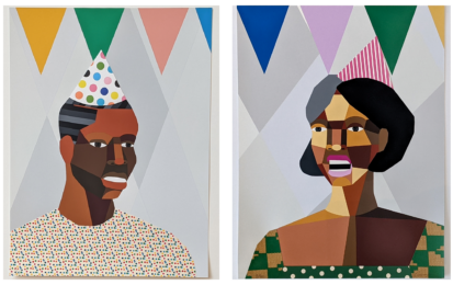 Party Guest 1 and 2 by Derrick Adams at Jim Kempner Fine Art