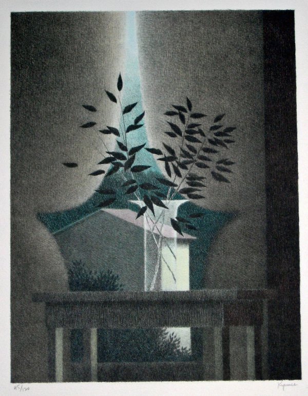 Curtains And Clear Vase, Robert Kipniss, ebo Gallery