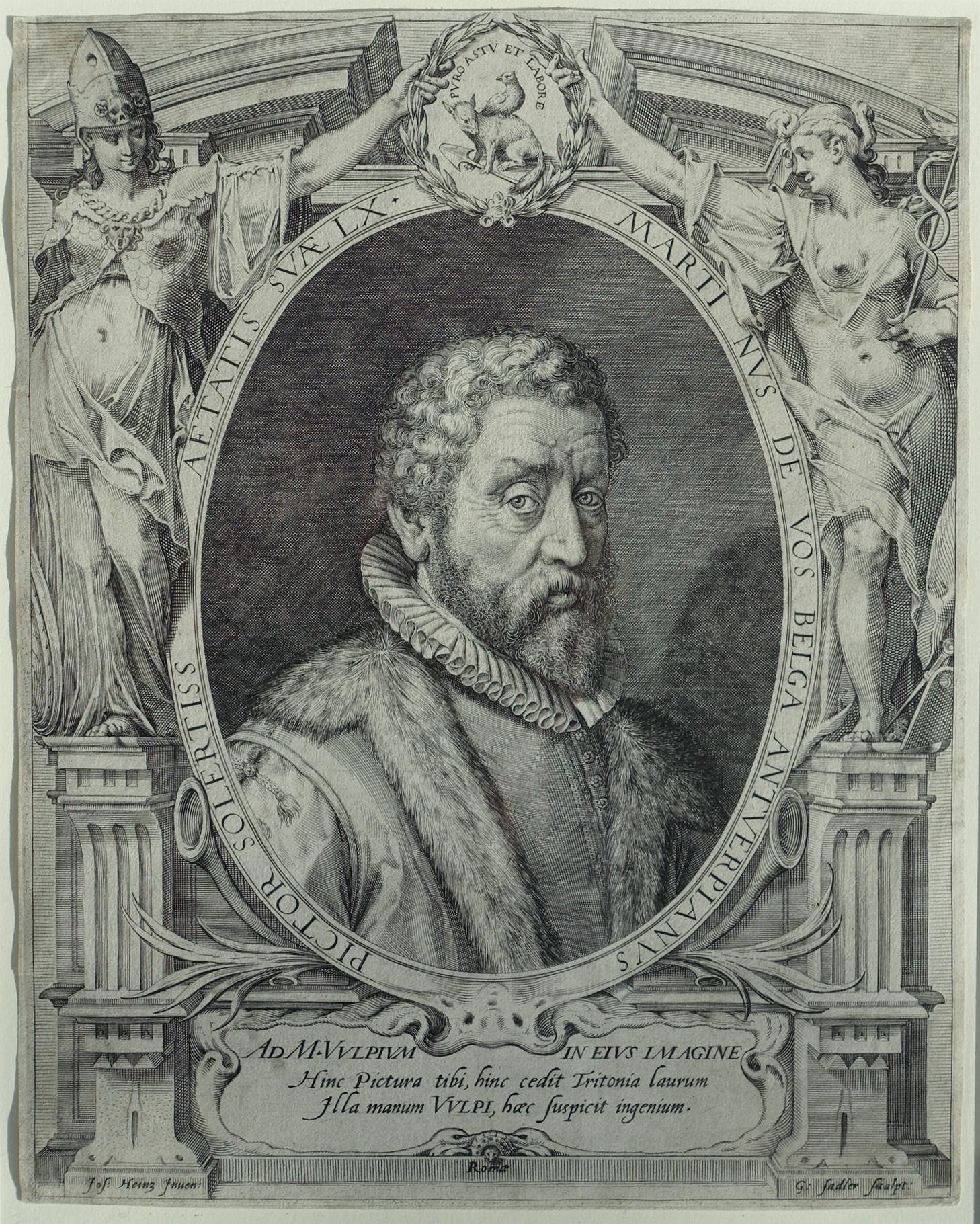 Portrait of the Artist Maerten de Vos, aged 60 by Aegidius Sadeler