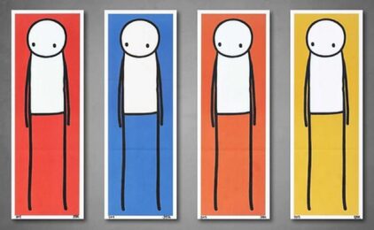 The Big Issue Signed Full Set (Red, Blue, Orange, Yellow) Standing Figures by STIK at Clifton Gallery
