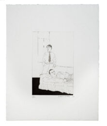 Beautiful and white flowers by David Hockney at Sims Reed Gallery (IFPDA)