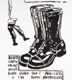 Paratrooper Boots (positive) by Andy Warhol at Revolver Gallery