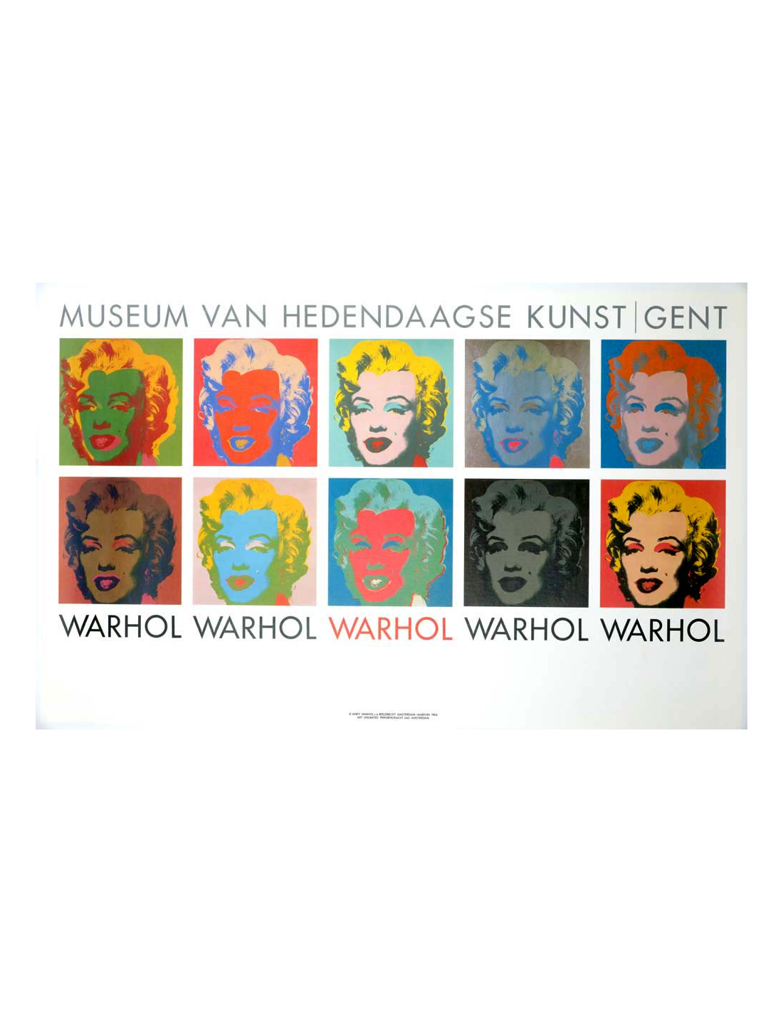 10 Marilyns 1990 Original Vintage Pop Art Poster On Linen by Andy Warhol