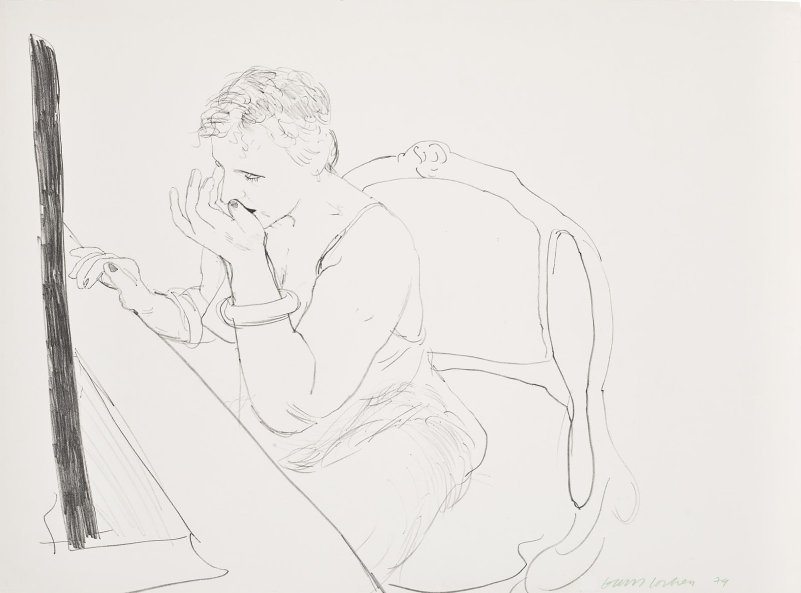 Celia Adjusting Her Eyelash (G.837) by David Hockney