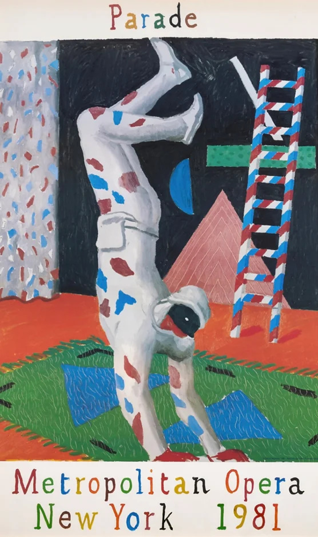 David Hockney Harlequin from Parade for the Metropolitan Opera New York by David Hockney