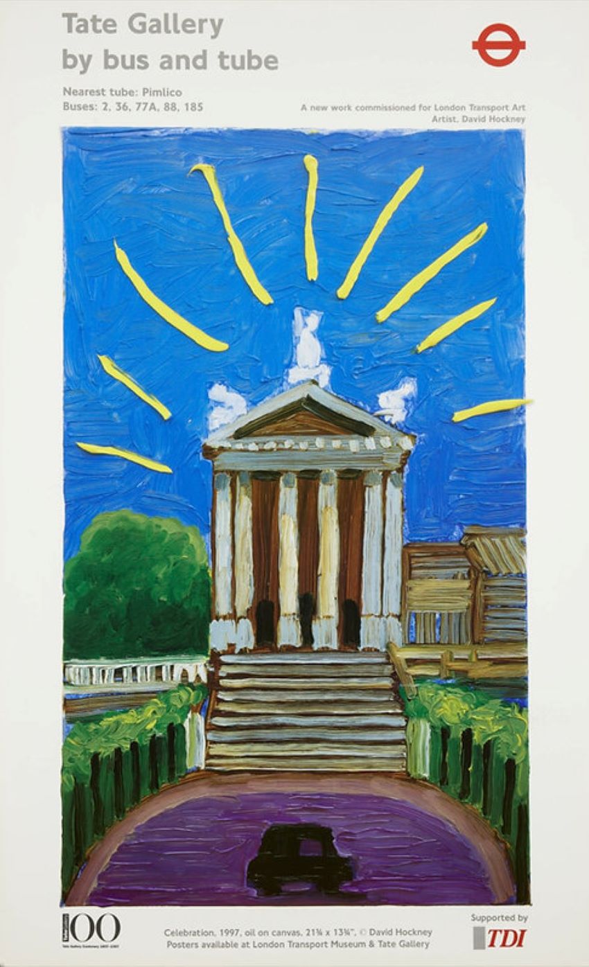 Rare Tate Gallery By Bus And Tube 1997 Transport Poster by David Hockney