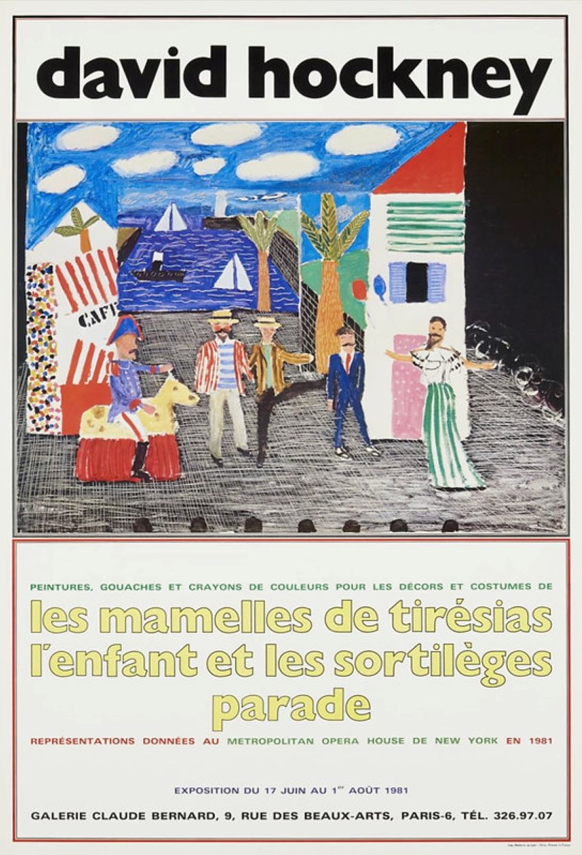 David Hockney Les Mamelles de Tiresias 1981 Exhibition Poster by David Hockney