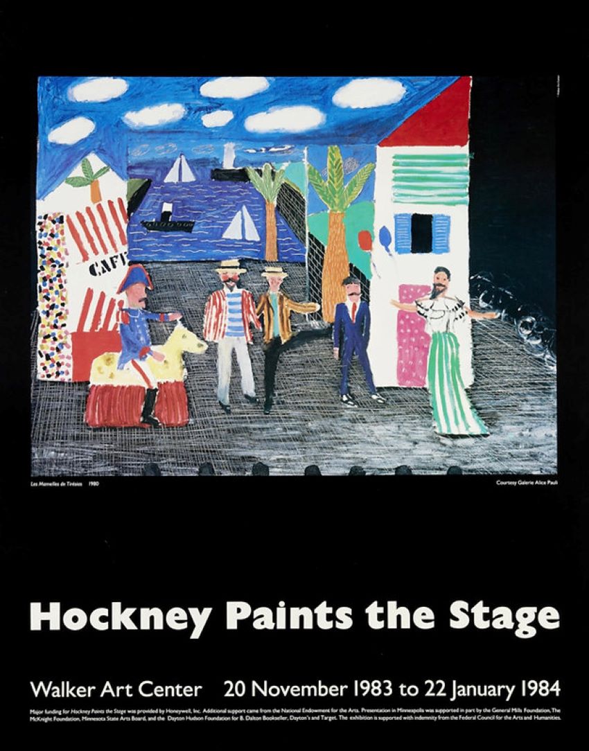 David Hockney Hockney Paints The Stage Original 1983 Exhibition Poster by David Hockney