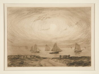 Barques au Clair de Lune by Charles Cottet at Sylvan Cole Gallery