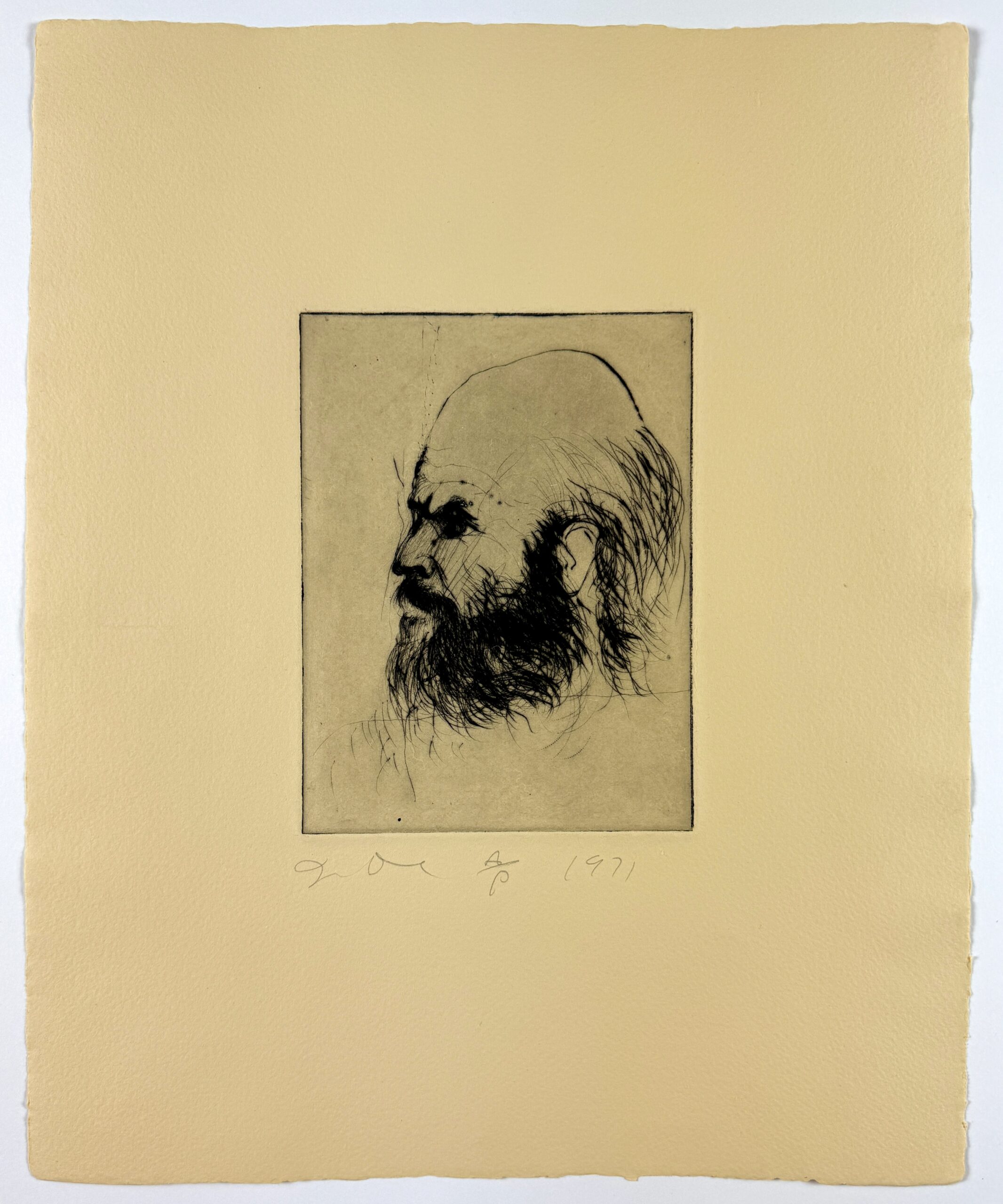 Self Portrait (plate one from Self Portraits portfolio) by Jim Dine