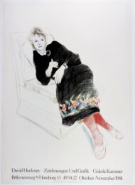 Galerie Kammer 1981 (Celia in a Black Dress and Red Stockings 1973) by David Hockney at Petersburg Press