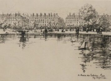 Le bassin des Tuileries by Eugène Béjot at Sylvan Cole Gallery