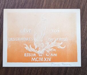 Lève-toi des cendres du passé (greeting card for the new year, 1914) by Pierre Roche at Sylvan Cole Gallery