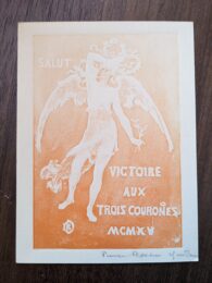 Salut victoire aux trois courones (greeting card for 1915) by Pierre Roche at Sylvan Cole Gallery