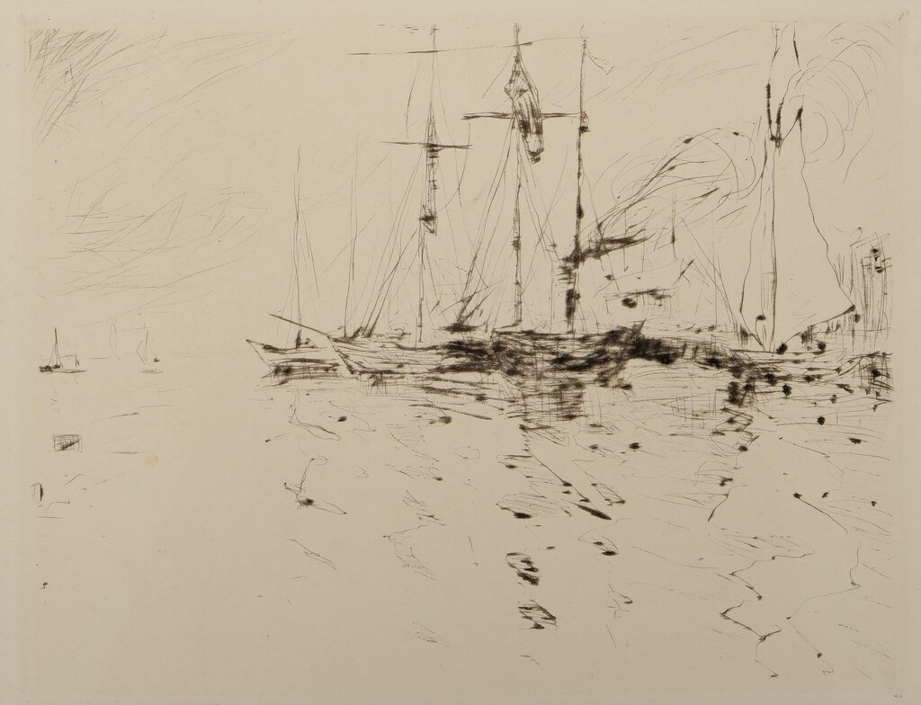Schiffe im Hafen Flensburg by Emil Nolde