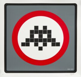 Warning (Grey) by Invader at Taglialatella Galleries