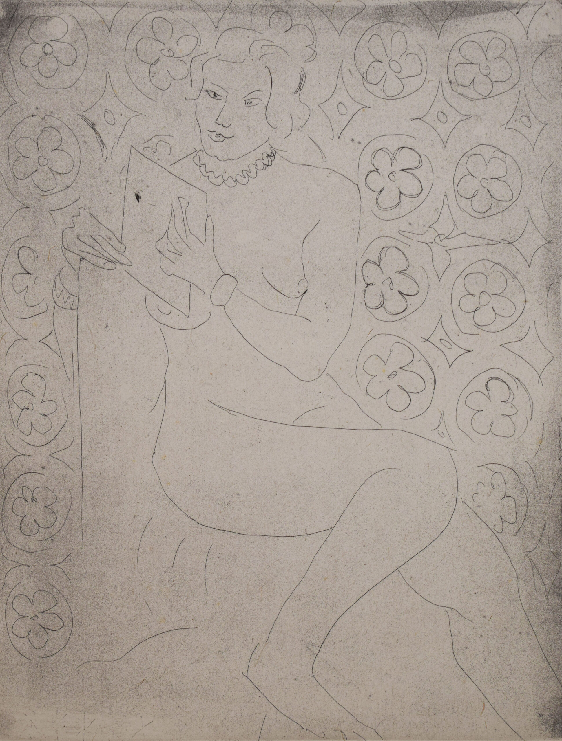 Figure Reading, in front of Moucharaby by Henri Matisse