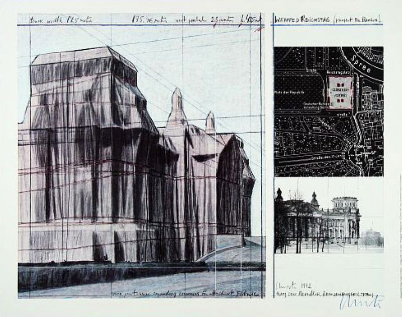Wrapped Reichstag I by Christo and Jeanne-Claude
