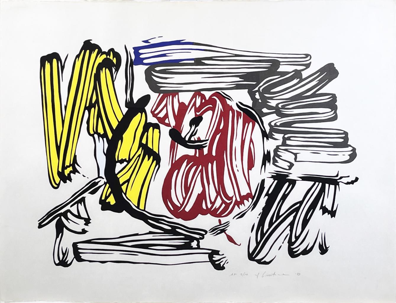 Red and Yellow Apple from Seven Apple Woodcuts by Roy Lichtenstein