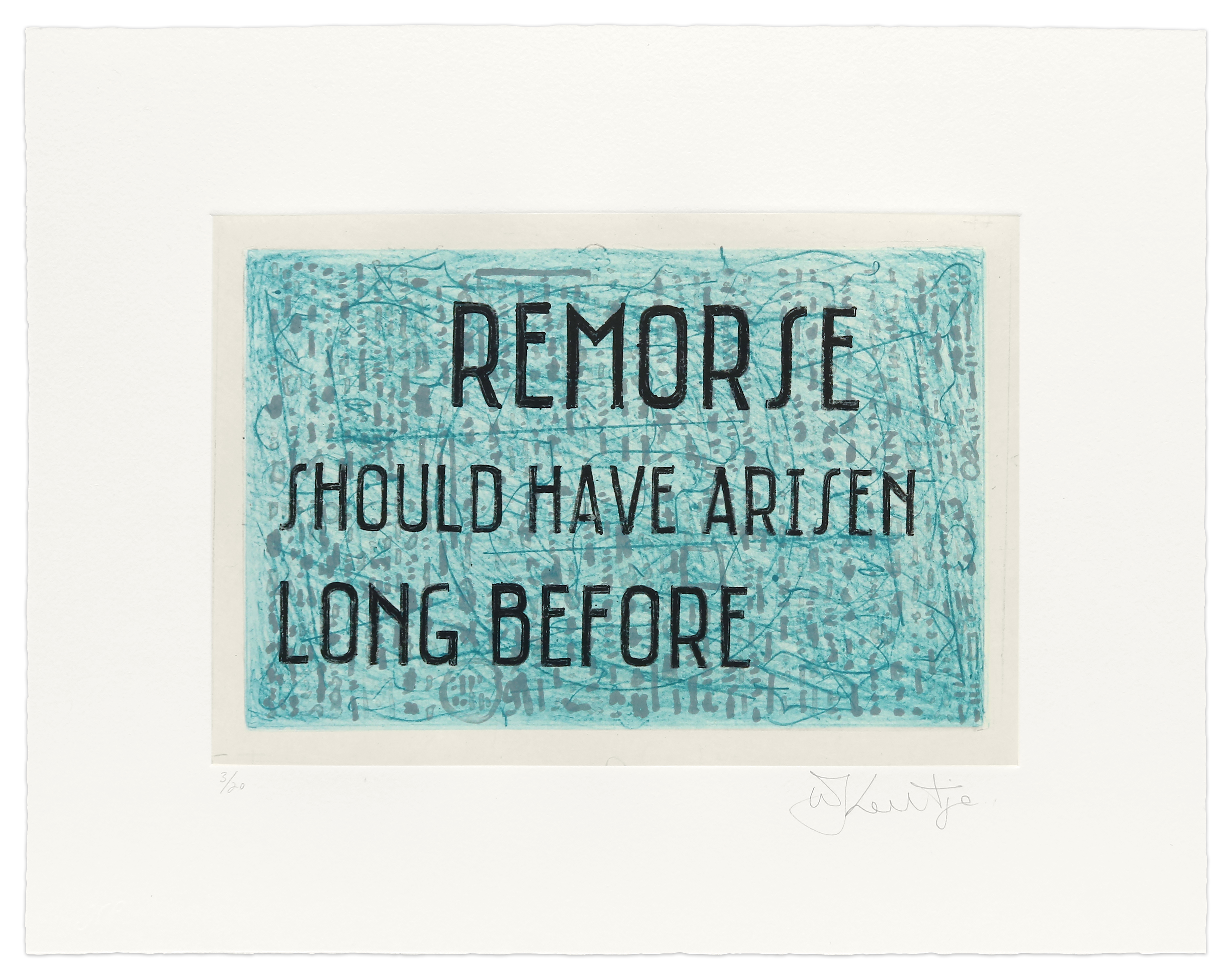 Remorse Should Have Arisen Long Before by William Kentridge