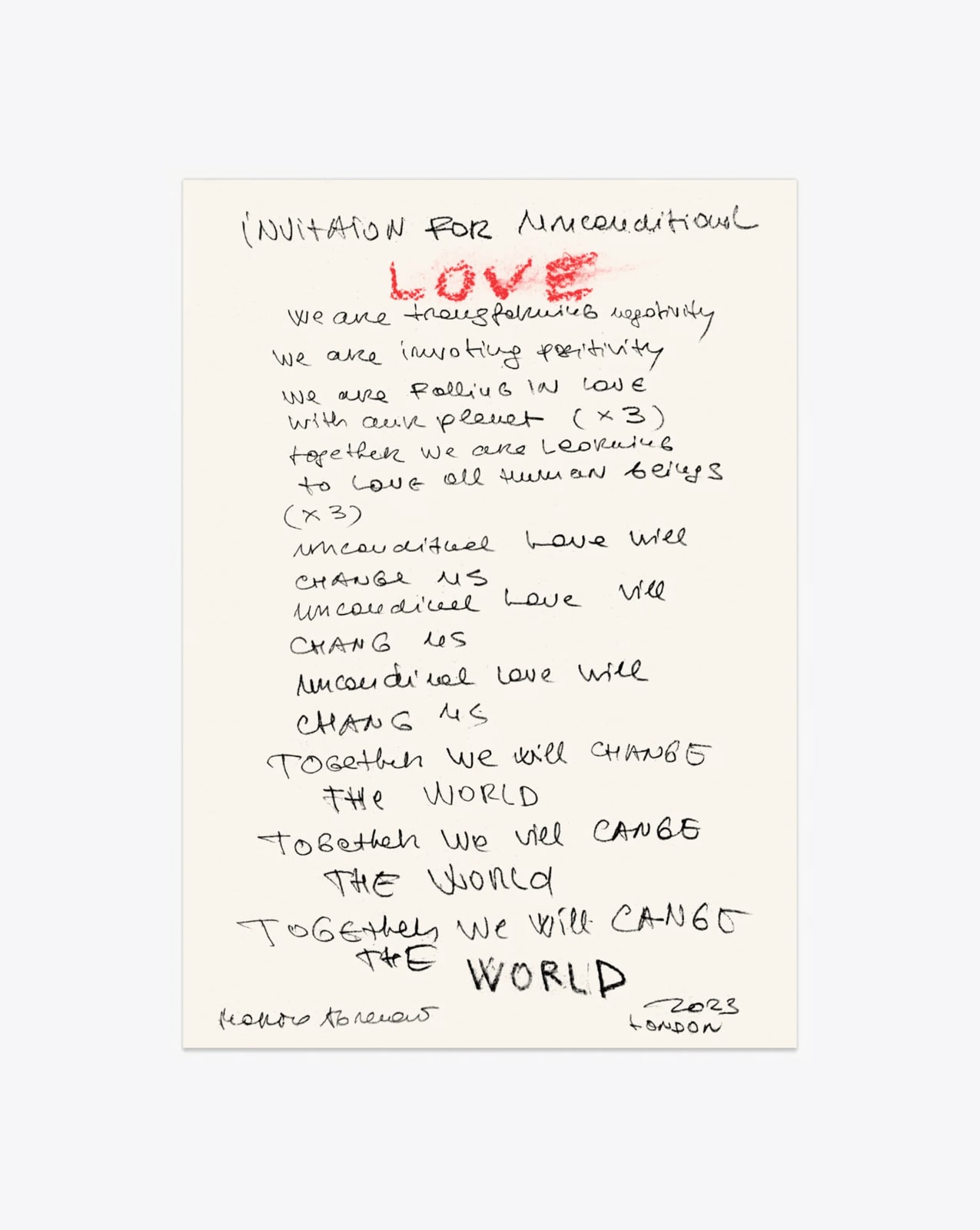 Unconditional Love by Marina Abramović