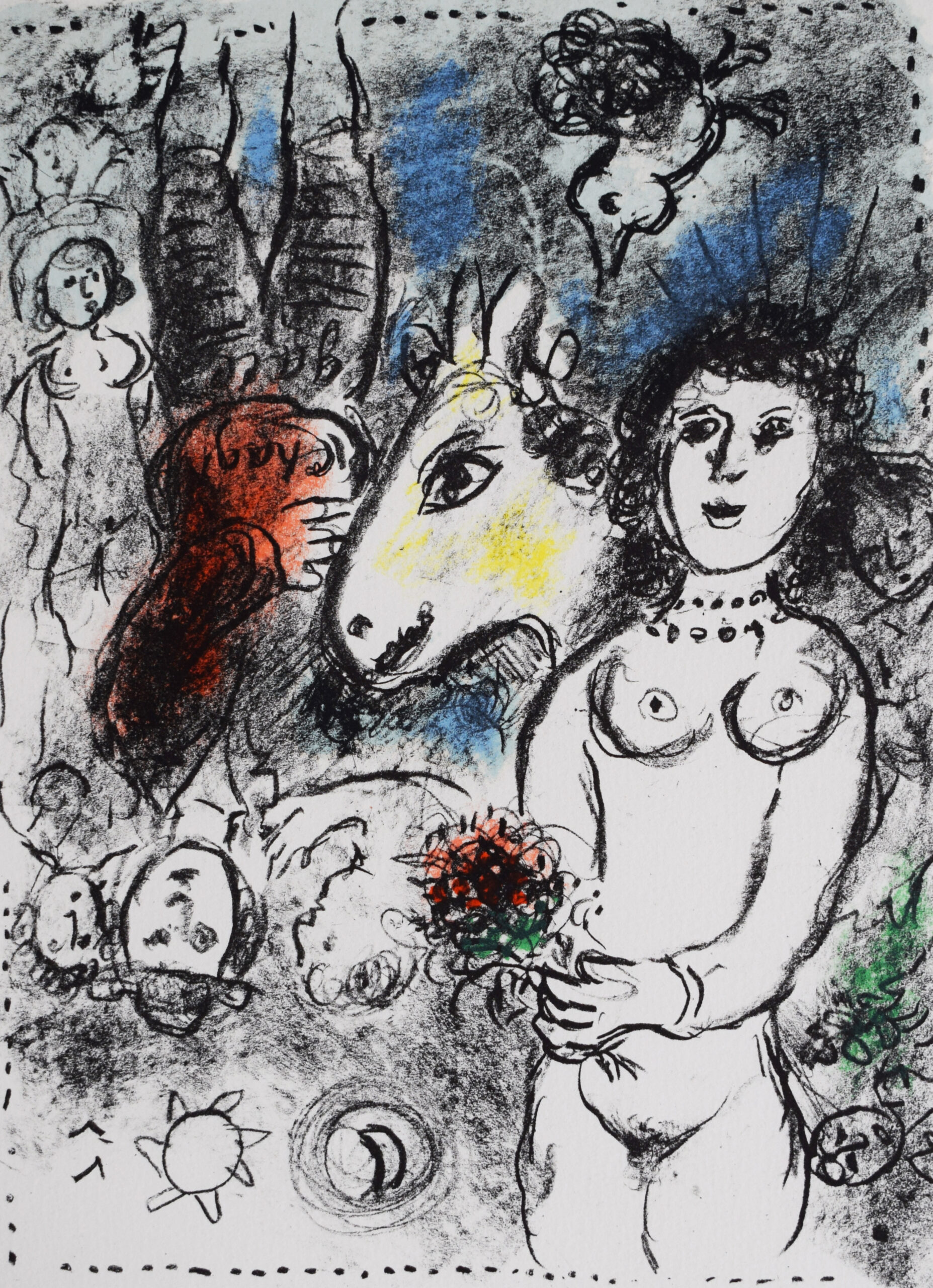 Nude with a Small Bouquet by Marc Chagall