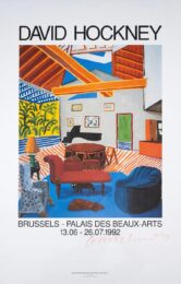 David Hockney Hand Signed Palais Des Beaux Arts 1992 Exhibition Poster by David Hockney at Dovehouse Contemporary