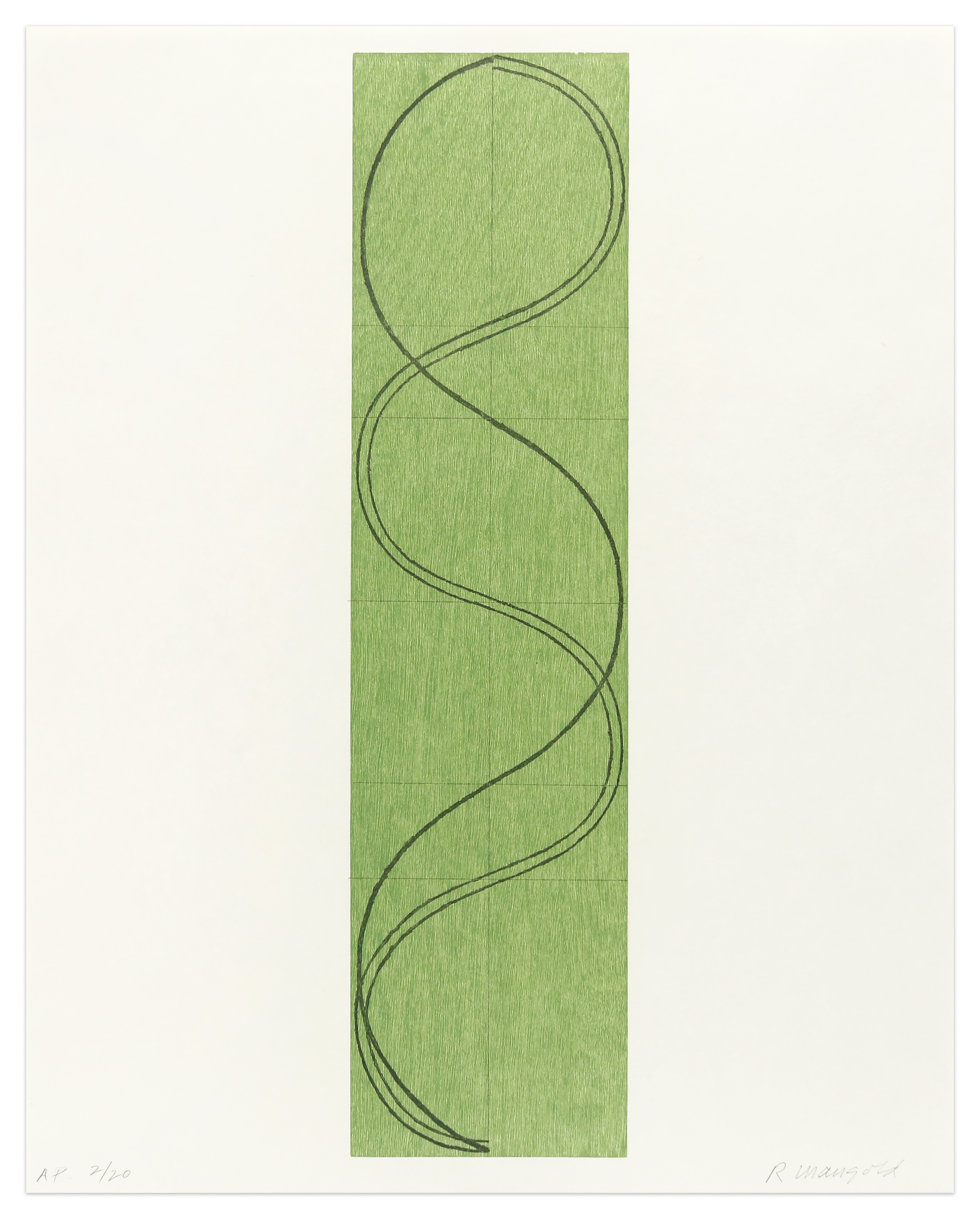Green Column/Figure by Robert Mangold